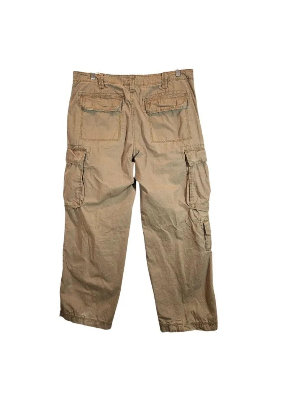 Eddie Bauer Mens 36x30 Khaki Cargo Pants Cotton Relaxed Fit Multi Pockets